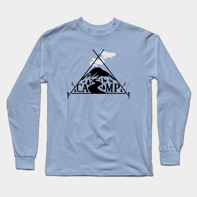 camping in the mountains with christmas vibes Long Sleeve T-Shirt by Hi Project